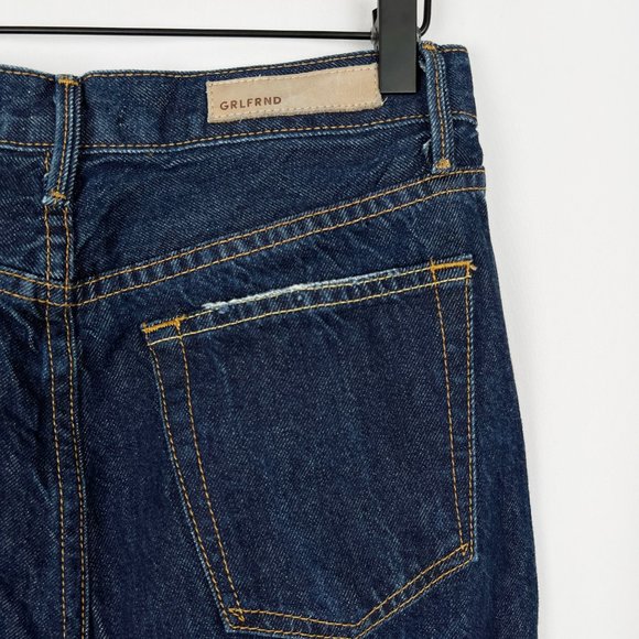 GRLFRND Karolina Ultra High Waisted Rigid Denim Slim Button Fly Dark Jeans - 26 - Picture 9 of 11